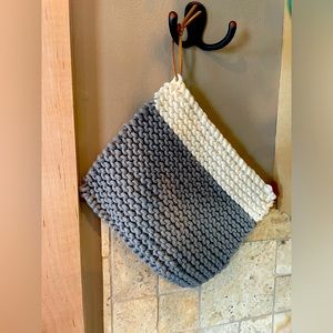 Hand knitted potholder